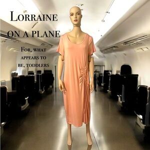 NWOT OSO Casuals Knit Short Sleeve Drawstring Cinch Waist Midi Dress